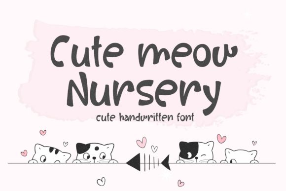 Cute Meow Nursery: A Playful Typeface for Editorial Design