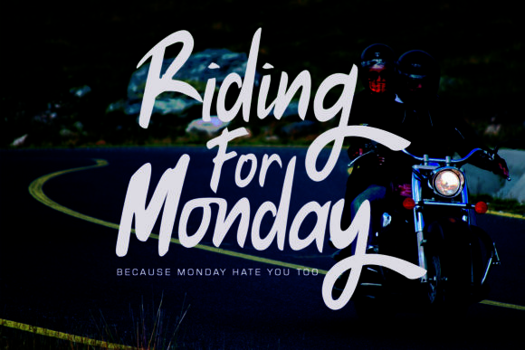 Riding for Monday: A Bold Script Font for Makers